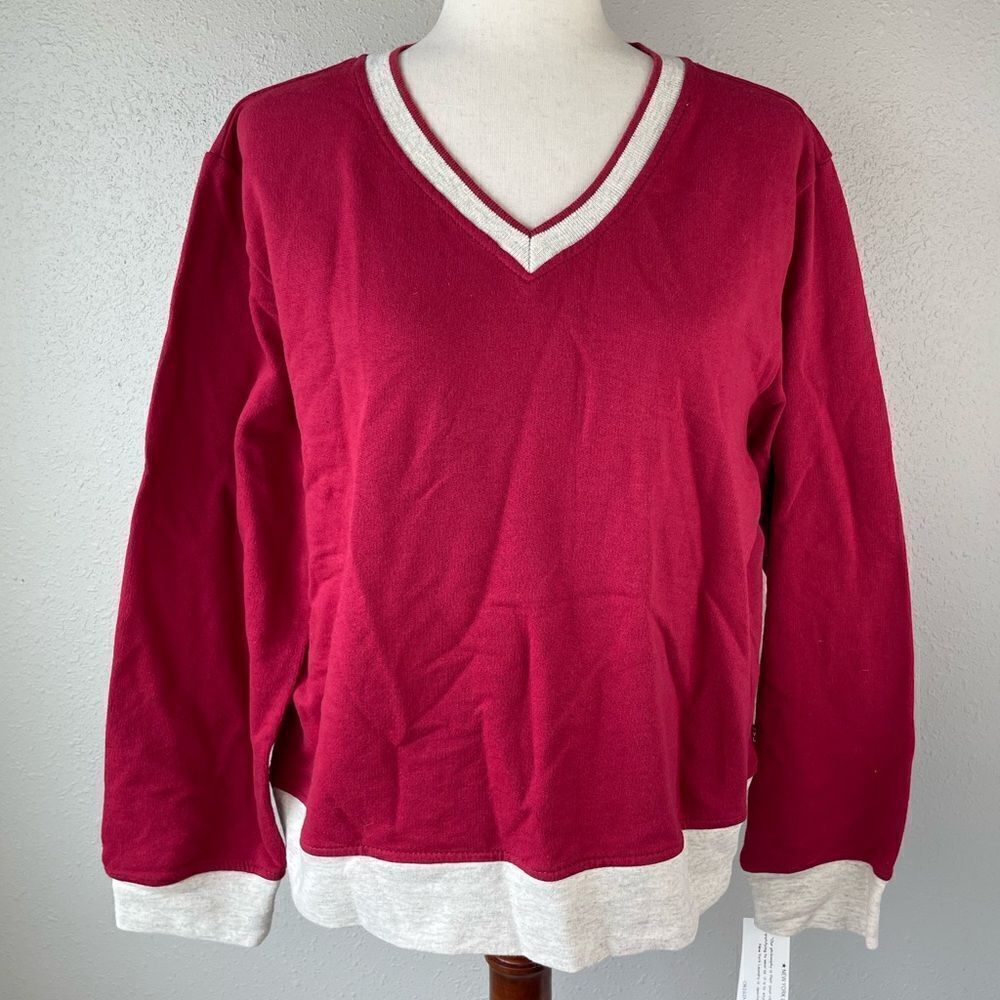NWT New York Laundry V-Neck Sweat shirt Size L